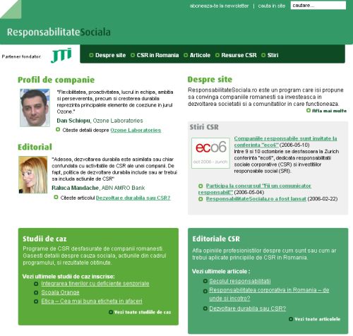 Primul portal CSR din Romania