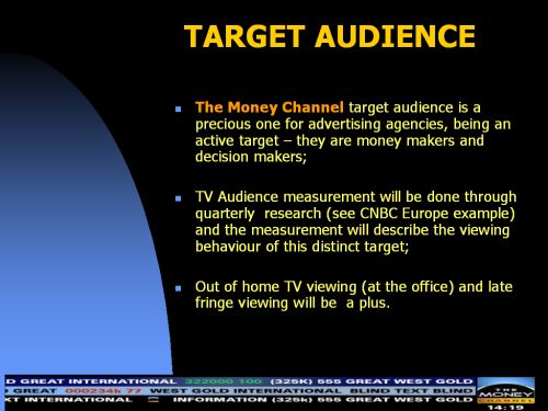 The Money Channel deschide televiziunea de business