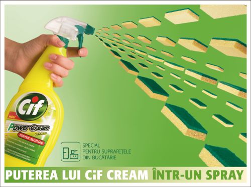 Noul Cif Power Cream Spray comunica prin Lowe, MindShare si BrandsOn