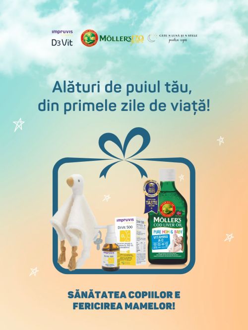 Brandurile Impruvis D3Vit, Möller’s Omega-3 și compania dedicata celor mici ,,Câte-n lună și-n stele”, alături de mame și copii încă din prima luna de viață