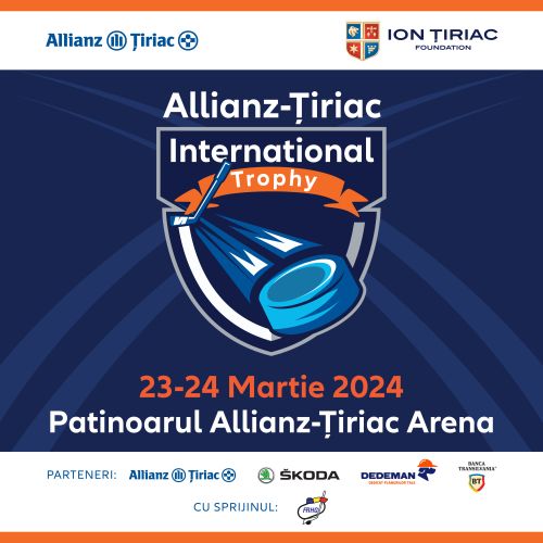 A treia editie a turneului de hochei Allianz-Tiriac International Trophy si premii de 7.000 de euro pentru echipele de copii, in weekendul 23-24 martie la Patinoarul Allianz-Tiriac Arena