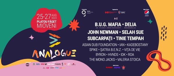 Analogue Festival line-up 2023 va reuni la Mioveni 18 artisti romani si internationali cunoscuti pe doua scene de pe platoul Faget in weekendul 25-27 august