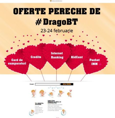 Banca indragostita romaneste. BT, oferte de DragoBT