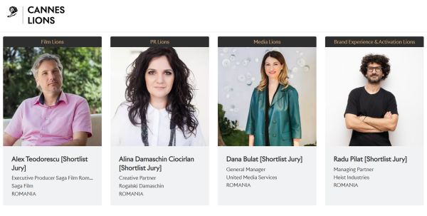 Patru seniori din comunicarea romaneasca, in juriile Cannes Lions 2022. Dana Bulat, Alina Damaschin, Alexandru Teodorescu si Radu Pilat.