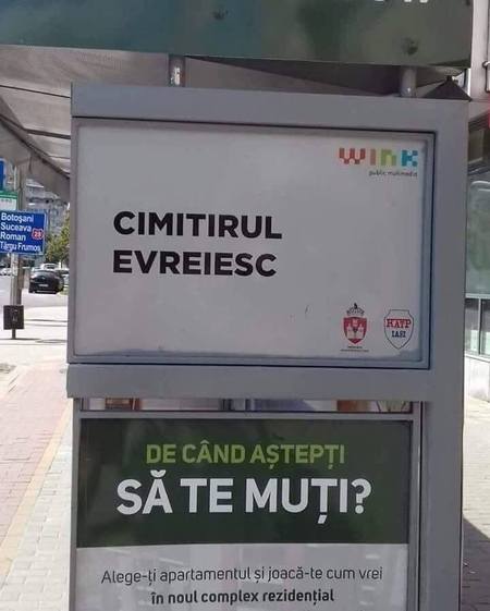 ,,De cand astepti sa te muti". Anunt imobiliar langa cei ce trec dincolo de lumea in care traim.