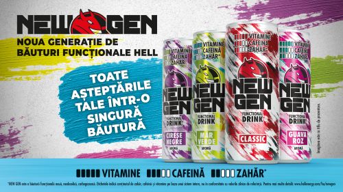 HELL NEW GEN, noua generație de băuturi funcționale de la HELL, disponibile în patru variante de arome răcoritoare