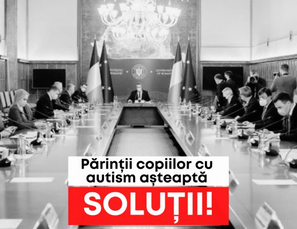 100 de ONG-uri in autism cer Guvernului Romaniei, Ministrului Sanatatii si CNAS deblocarea banilor pentru decontarea terapiei