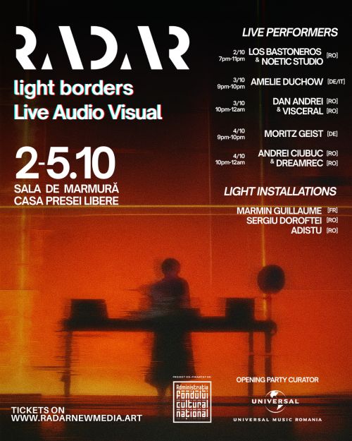 RADAR Festival 2025 – Scena Audio-Vizuală prezintă un line-up de prestigiu în muzica electronică internațională și locală între 2-4 Octombrie