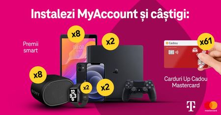 Telekom Romania premiaza utilizatorii aplicatiei MyAccount. Noua campanie pune la bataie o tombola cu premii.