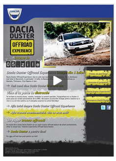 Dacia Duster Offroad Experience incepe din 1 iulie!