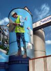 Primul mural sustenabil în industria de ciment. Artă la 40 de metri înălțime, la Holcim Romania.
