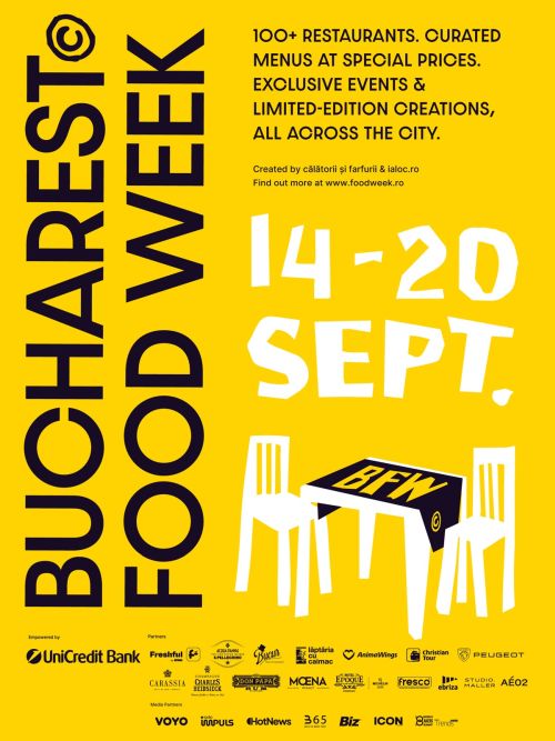 Peste 100 de restaurante cu meniuri la prețuri speciale, produse în ediție limitatǎ şi evenimente la Bucharest Food Week, 14–20 septembrie 2026 