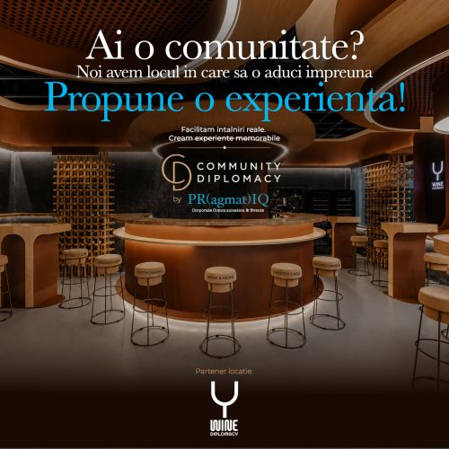 Community Diplomacy susține experiențele offline și comunitățile care aduc oamenii împreună, cu acces la locație fără taxe de inchiriere