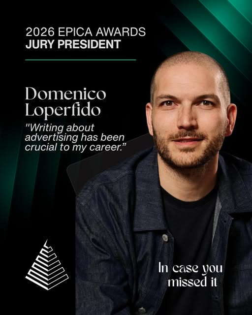 Președintele juriului Epica Awards 2026 este Domenico Loperfido, un presedinte de juriu neobisnuit care a lucrat pentru client, agenție și ca jurnalist de specialitate. 