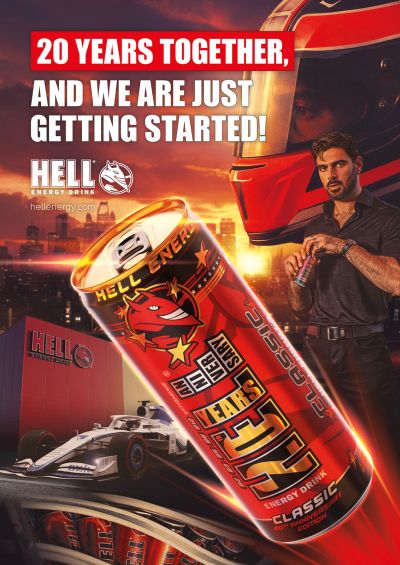 Doza aniversara HELL ENERGY 20 de ani, creată în colaborare cu Michele Morrone