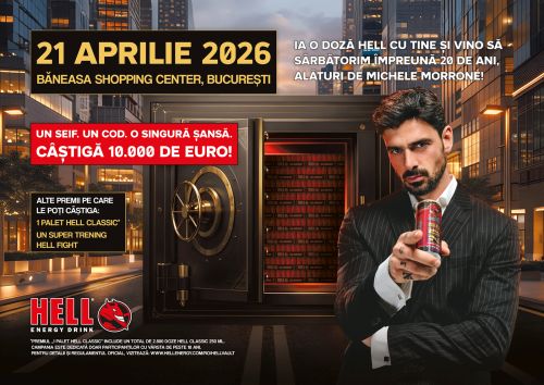 HELL sărbătorește 20 de ani cu Michele Morrone, la evenimentul aniversar din București, cu un seif și premii de 10.000 de euro 