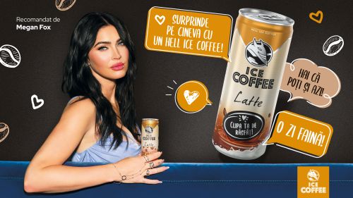 HELL ICE COFFEE Latte lansează o campanie specială în sezonul estival si  afișează pe doze peste 30 de mesaje diferite. Megan Fox, ambasador de brand.