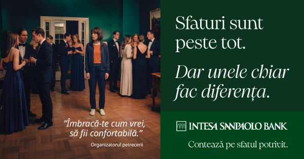 Noua campanie de imagine Intesa Sanpaolo Bank România „Contează pe sfatul potrivit” este semnata de agentia Pub Italy, parte a Publicis Groupe