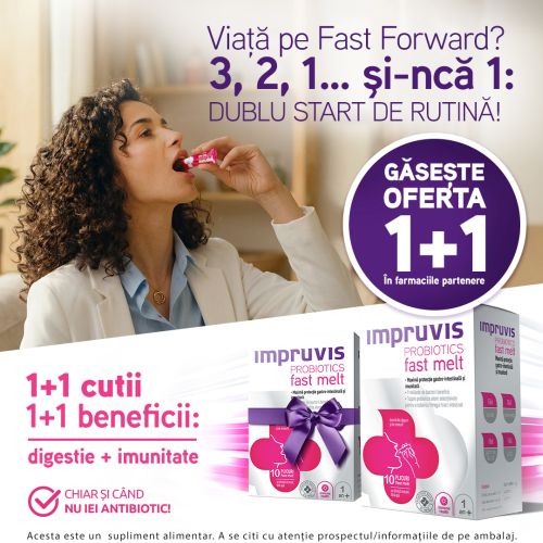 Impruvis Fast Melt aduce în prim-plan importanța consecvenței și a gesturilor simple în rutina zilnică, pentru sănătatea digestivă şi imunitară 