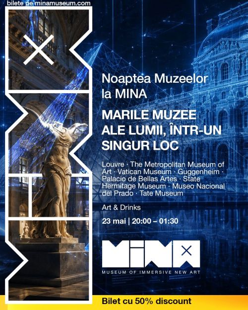 Noaptea Muzeelor la MINA: Marile muzee ale lumii, intr-un loc, pe 23 mai 2026, între 20:00 și 01:30